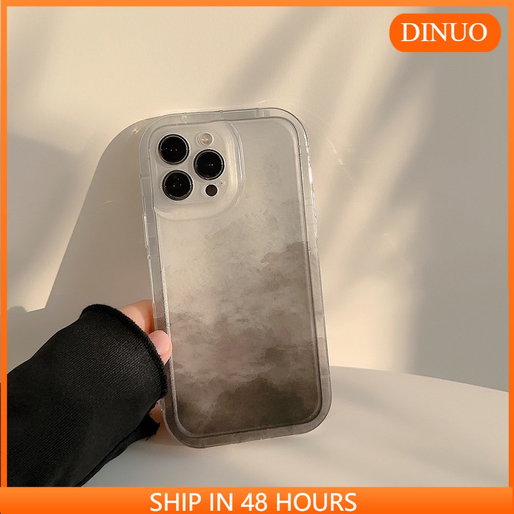 Ốp Điện Thoại Trong Suốt Họa Tiết Ngọn Núi Mực In Cho iphone14promax / 13 / 12 / pro / promax / 11