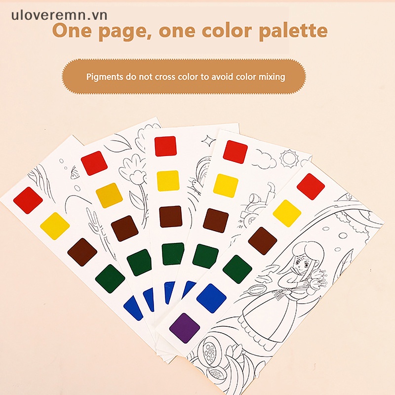 1 Set Sách Tô Màu Nước 20 Trang + 1 Cây Bút Vẽ Graffiti Cho Bé