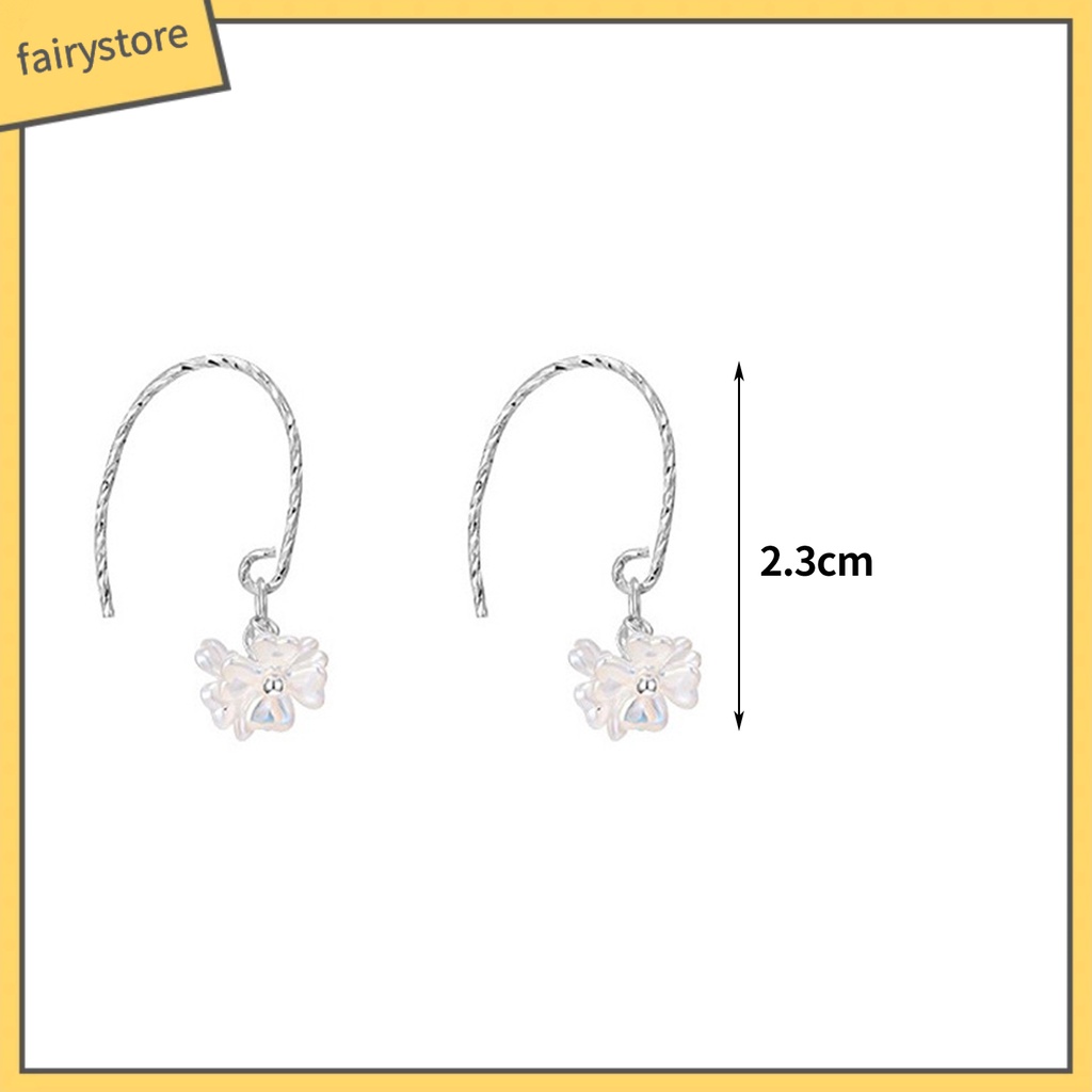 1 Đôi Bông Tai Dáng Dài Đính Đá Ngọc Trai Nhân Tạo Hình Hoa Thanh Lịch