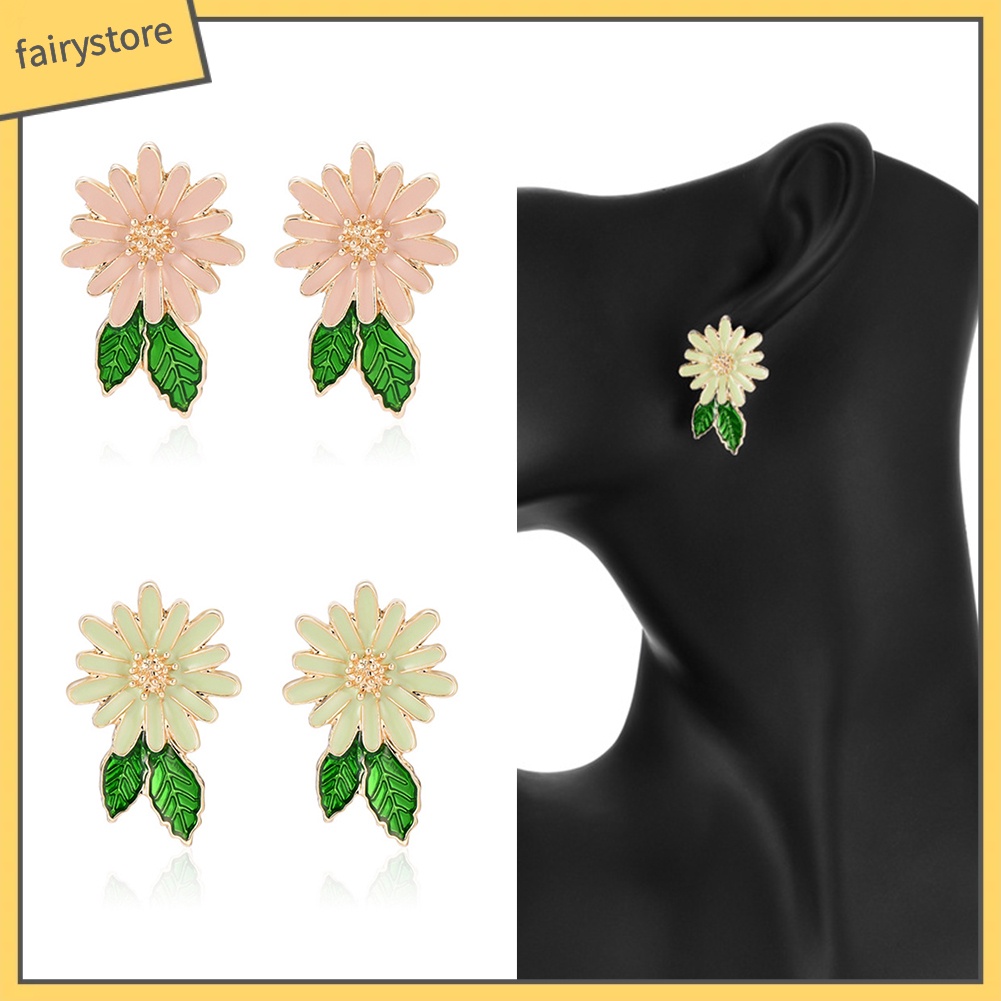 Bông Tai Hình Hoa Bằng Hợp Kim Tráng Men Thời Trang Cho Nữ