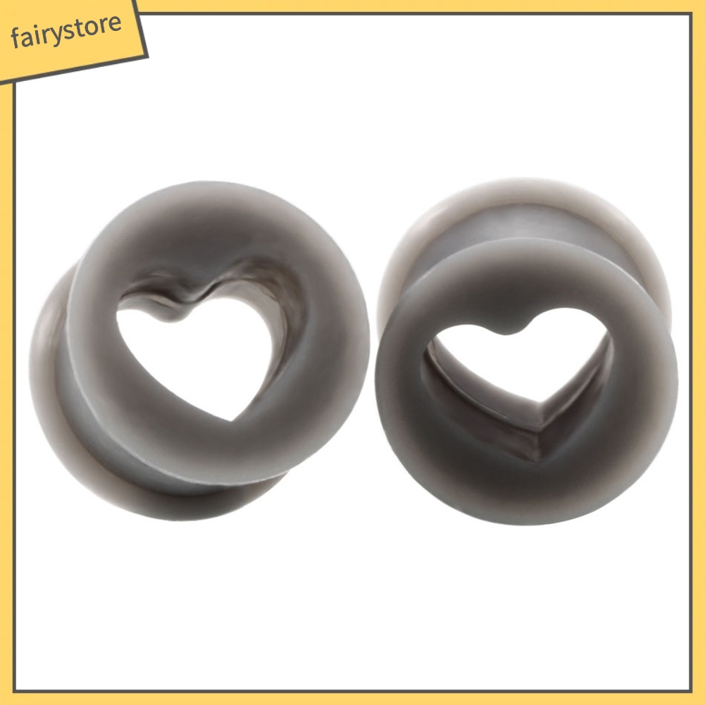 1 Khuyên Nong Tai Silicone Hình Trái Tim Unisex