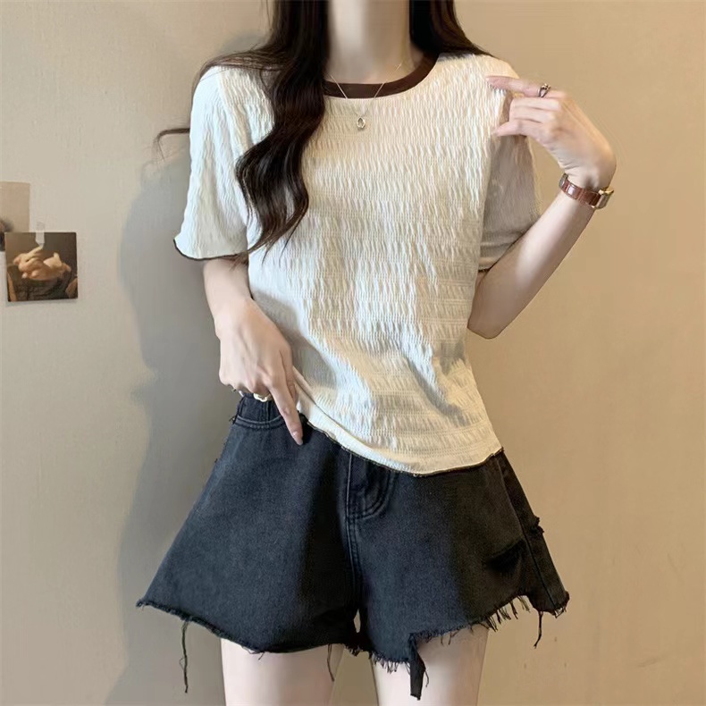 Áo Thun Tay Ngắn Cổ Tròn Dáng Rộng Thiết Kế Mới Năng Động Thời Trang Mùa