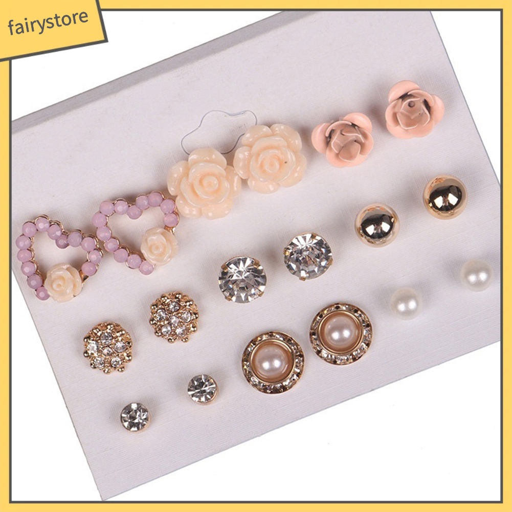 Set 9 Cặp Hoa Tai Thời Trang Độc Đáo Cho Nữ