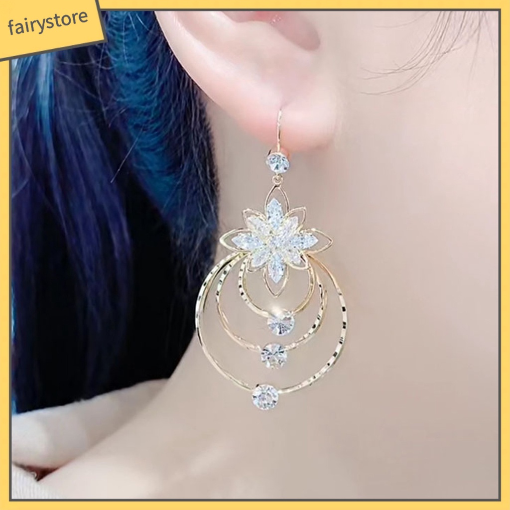 1 Đôi Bông Tai Dáng Dài Hình Học Thắt Nơ Phong Cách Hàn Quốc Thời Trang Dành Cho Nữ