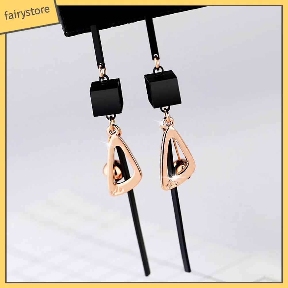 Đôi Bông Tai Dáng Dài Họa Tiết Hình Học Thời Trang Cho Nữ