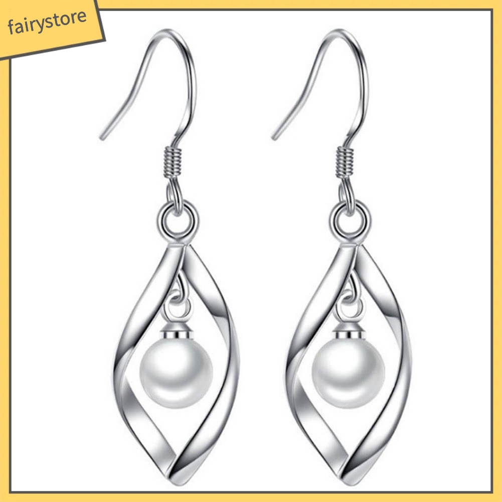 Khuyên Tai Dạng Móc Đính Ngọc Trai Nhân Tạo Thanh Lịch Cho Nữ