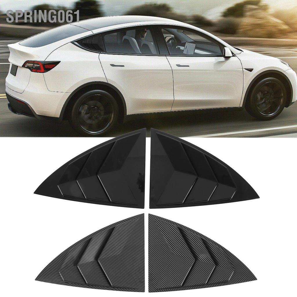 Spring061 2 Chiếc Cửa Sổ Bên Xẻ Tà Bề Mặt Mịn Tam Giác Bộ Chia Bóng Bao Da Thay Thế Cho Mẫu Tesla Model Y 2021 Đến 2023