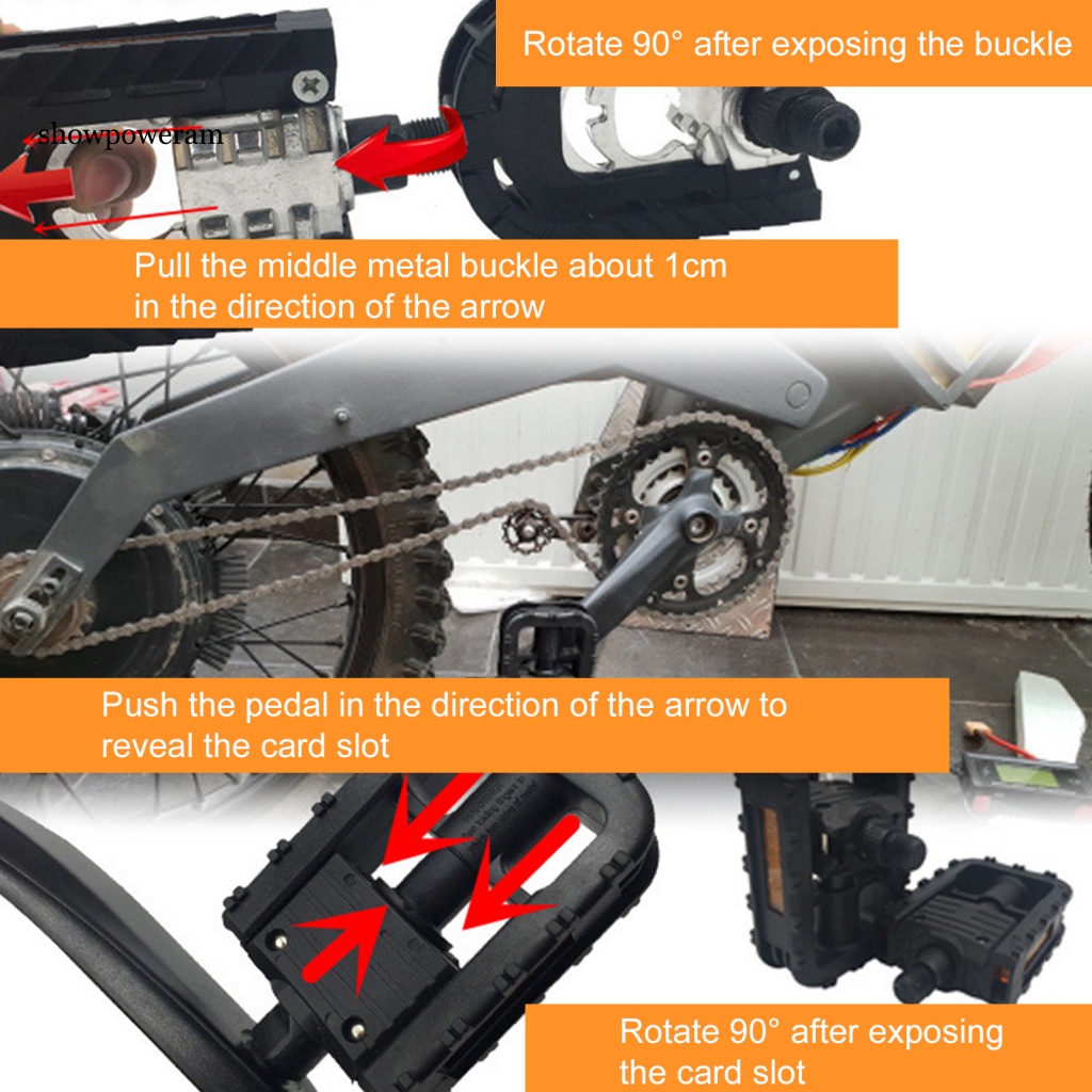 2 Bàn Đạp Xe Đạp Chống Trượt Rộng 9 / 16 Inch