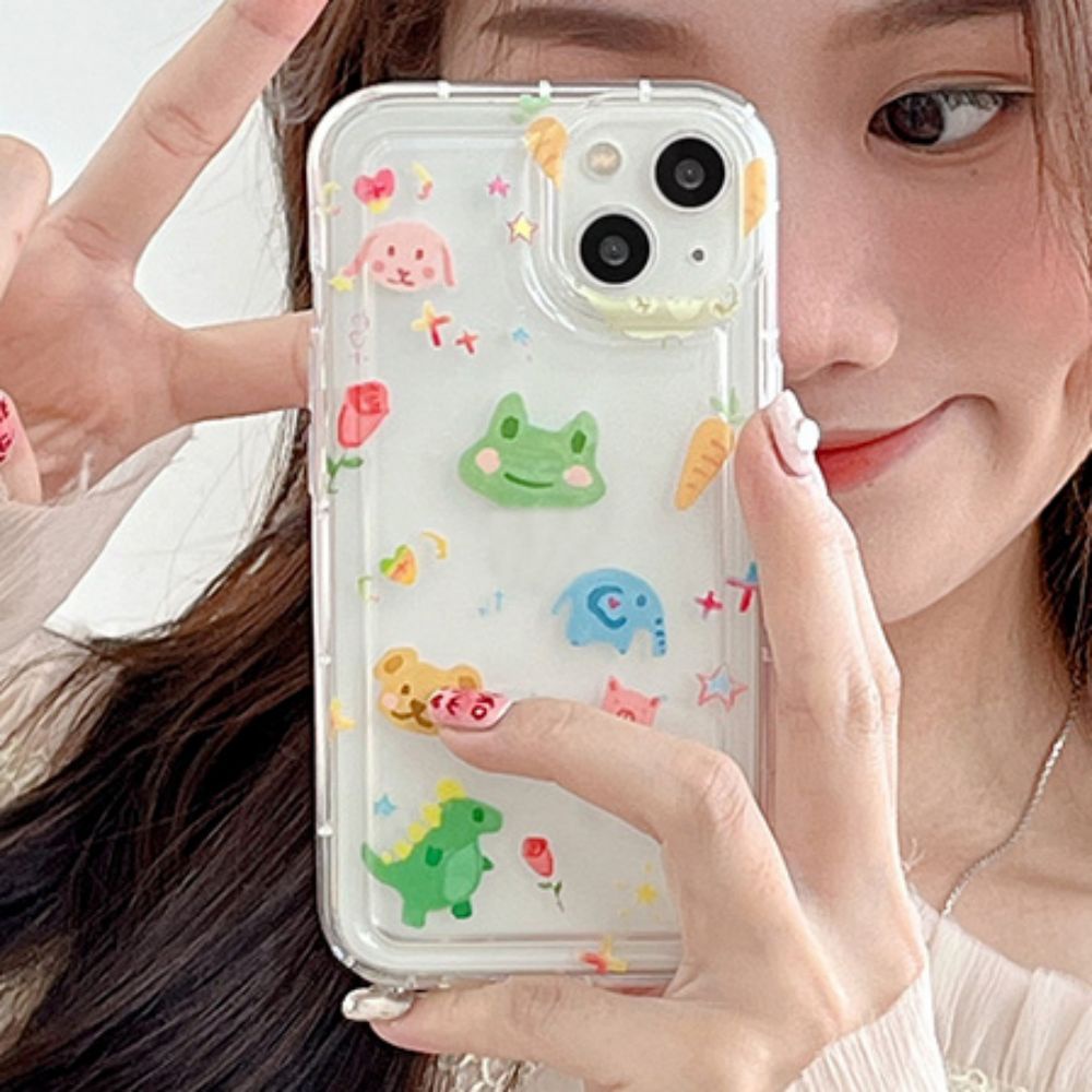 Ốp Điện Thoại TPU Mềm Chống Sốc Họa Tiết Hoạt Hình Graffiti Cho IPhone 11 14 13 12 Pro Max XS XR 7 8 Plus