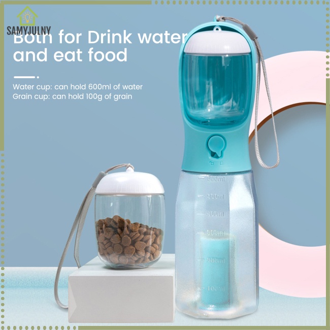 Bình Đựng Nước Uống 3 Trong 1 Dung Tích 600ml Đa Năng Cho Thú Cưng