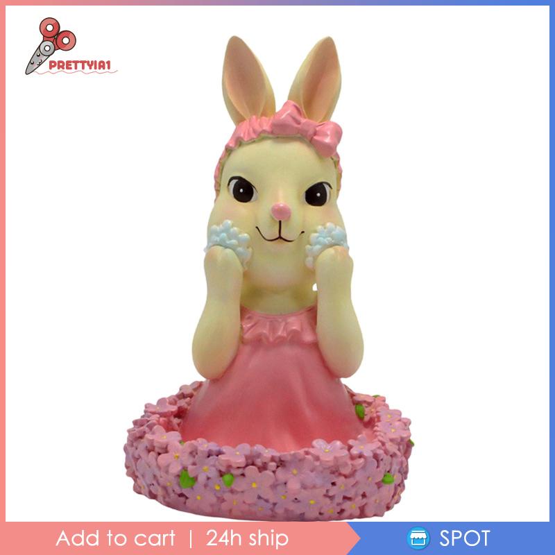 [Prettyia1] Khay Đựng Trang Sức Hình Thỏ Bằng Nhựa Resin Hiện Đại Cho Phòng Khách / Văn Phòng