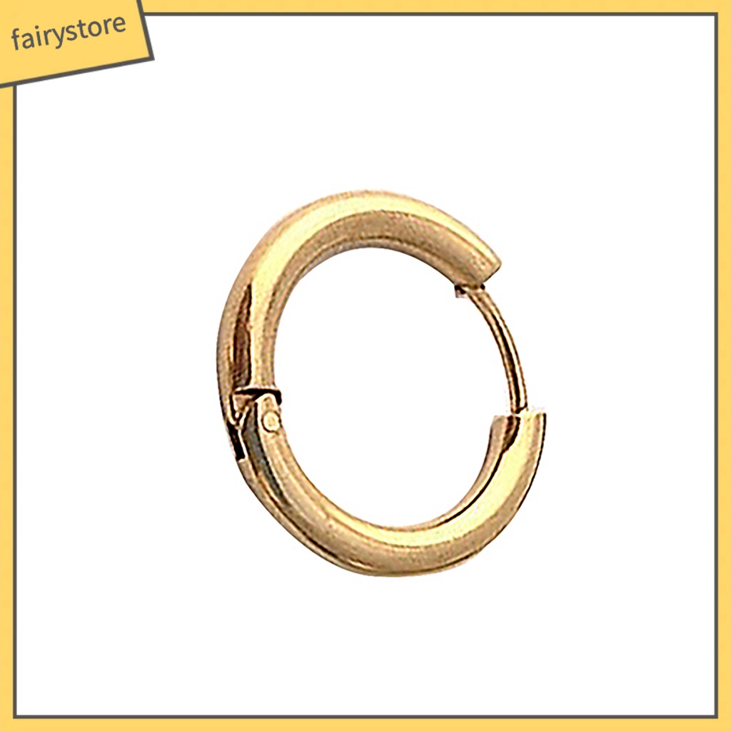 1 Khuyên Tai Tròn Bằng Thép Titan 16 / 21 / 23mm Phong Cách Gothic Punk Đơn Giản