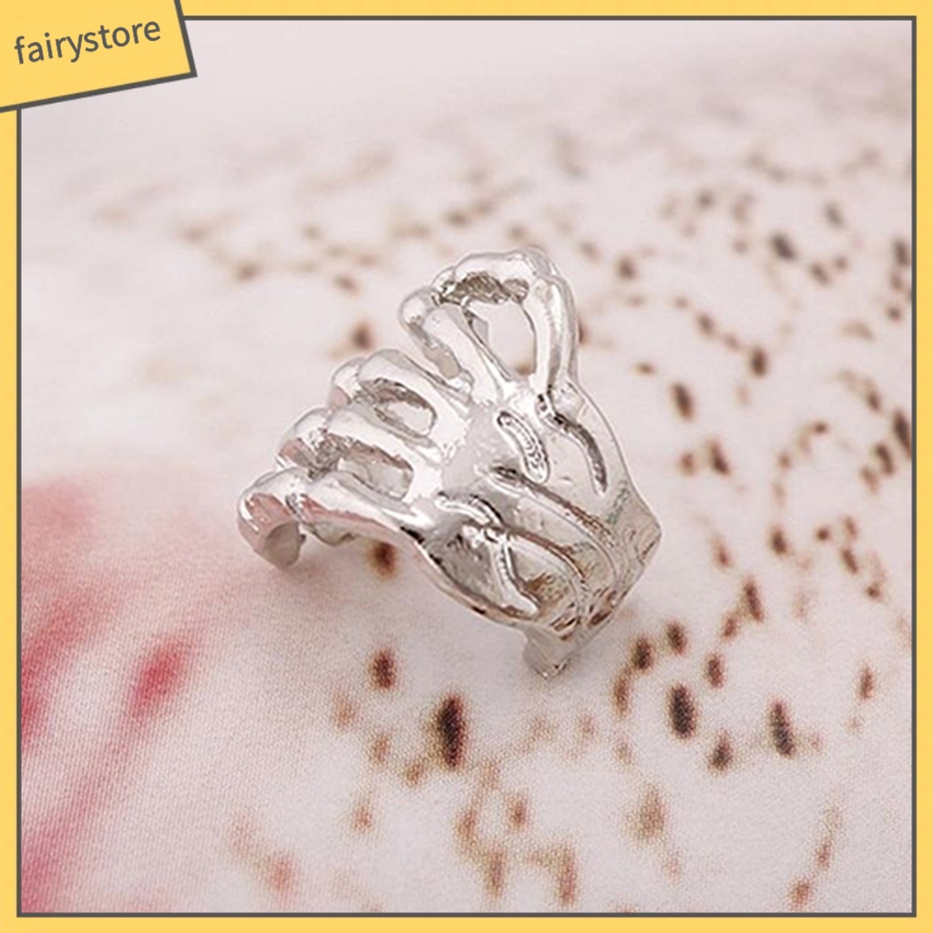 1 Khuyên Kẹp Vành Tai Hình Bộ Xương Bàn Tay Phong Cách Punk Unisex