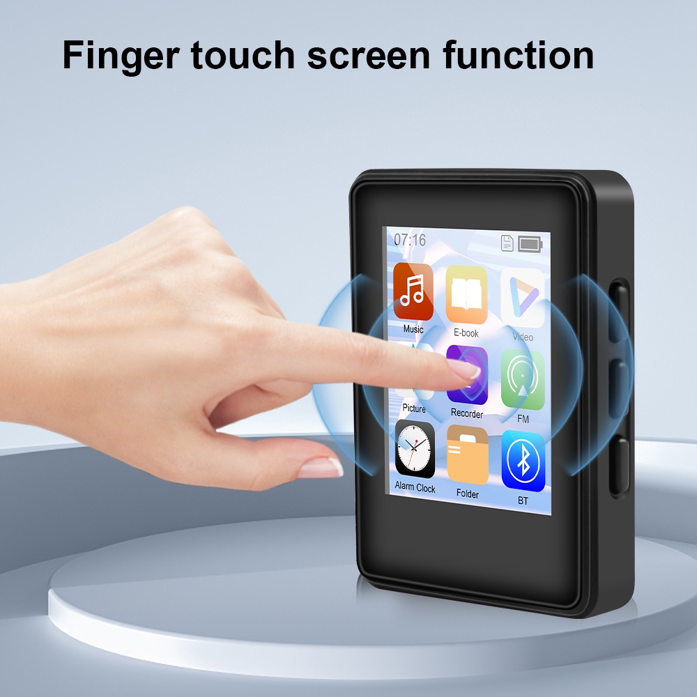 VIRWIR Máy Nghe Nhạc MP3 Bluetooth Màn Hình Cảm Ứng 2.5inch Hỗ Trợ Đi Bộ Đường Dài Cho Xe Hơi