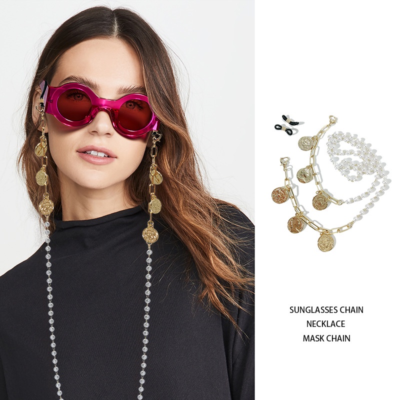 Dây Đeo Mắt Kính Đính Hạt Giả Ngọc Trai Phong Cách Vintage Năm 2023