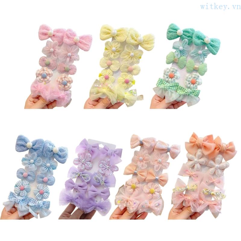 Bộ 10 Kẹp Tóc Chống Trượt Xinh Xắn Cho Bé Gái