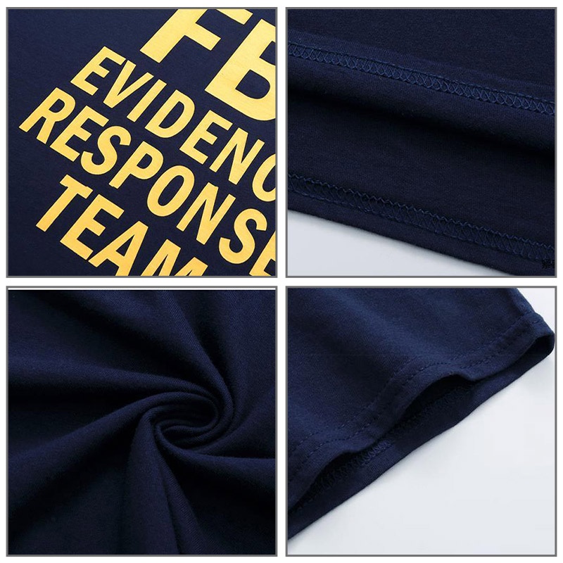 Áo Thun cotton Tay Ngắn Cổ Tròn Dáng Rộng In Hình Cảnh Sát FBI Phong Cách Mỹ Cho Nam