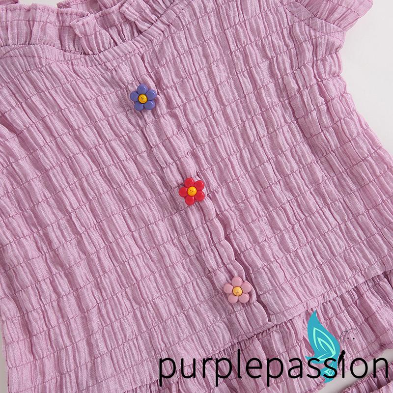 Set Đồ Mùa Hè 2 Món Gồm Áo Ba Lỗ Trơn Màu Và Quần Ngắn Co Giãn Cho Bé Gái