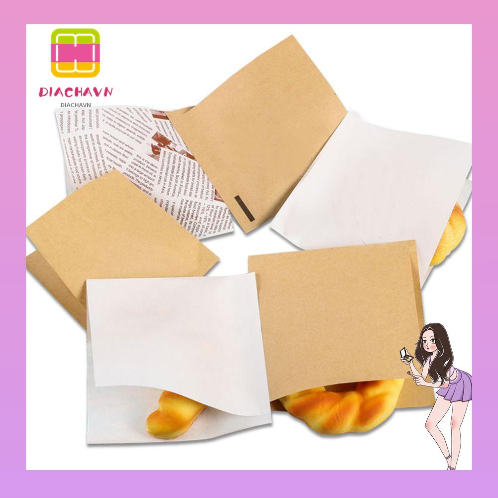 Set 100 Túi Giấy Đựng Bánh Donut Chống Dầu Tiện Dụng