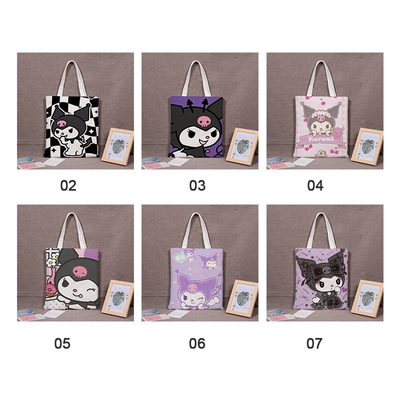 One Túi Xách Vải canvas Cỡ Lớn In Hình anime Kulomi Sanrio Đáng Yêu Cho Học Sinh