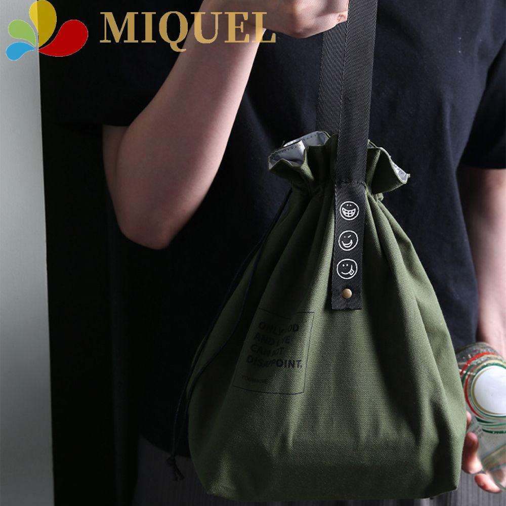 Túi Đựng Hộp Cơm Trưa Vải Bố Dung Tích Lớn In Chữ Phong Cách Hàn Quốc Tiện Dụng Cho Nam Và Nữ