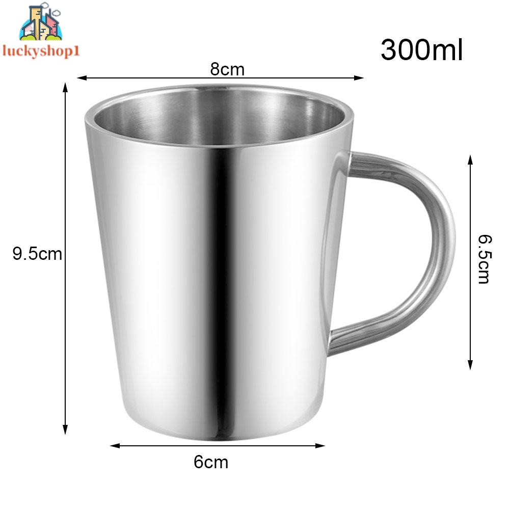 Cốc Uống Bia / Cà Phê Có Tay Cầm Hai Lớp Dung Tích 300ML