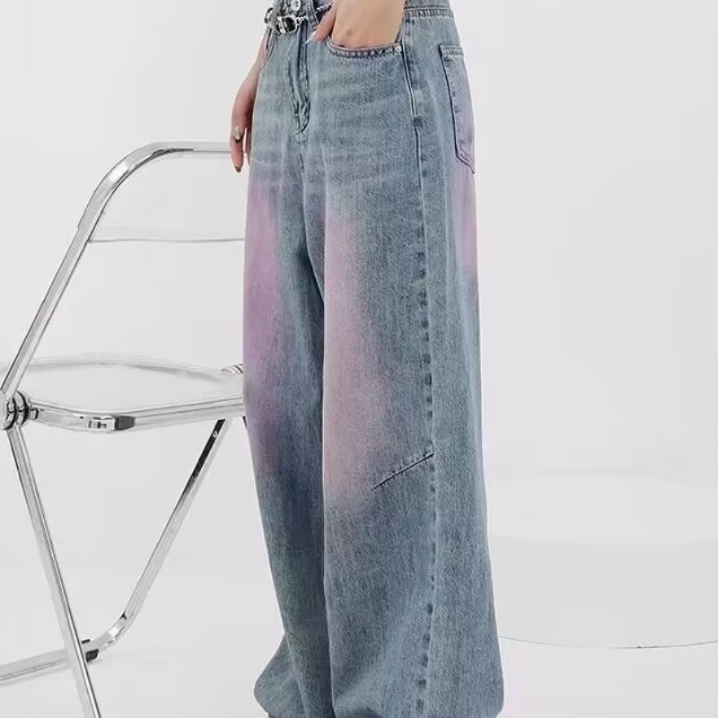 Quần Jeans Nhuộm Màu Thời Trang Đường Phố Mỹ Cá Tính Dành Cho Nam