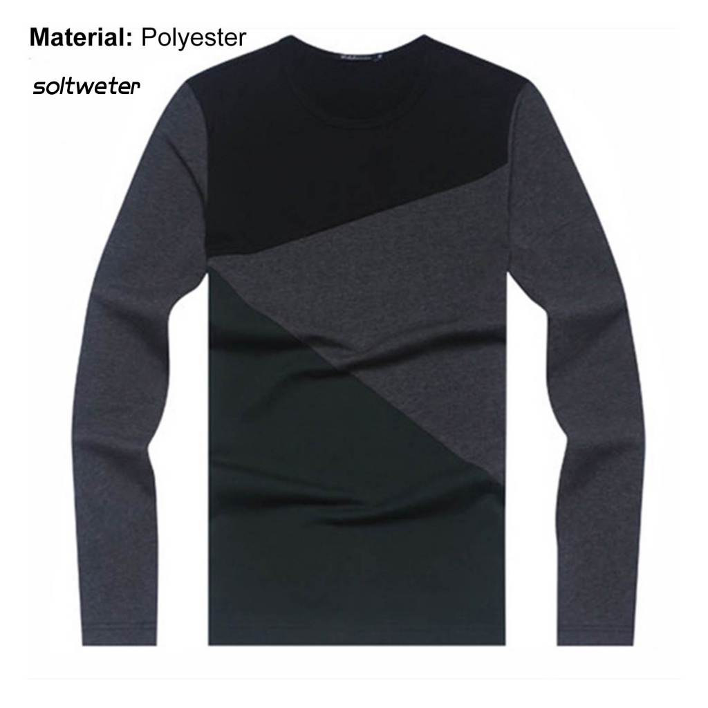 Áo Sơ Mi Cổ Tròn Phối Màu Tương Phản Thời Trang Mùa Xuân Cho Nam