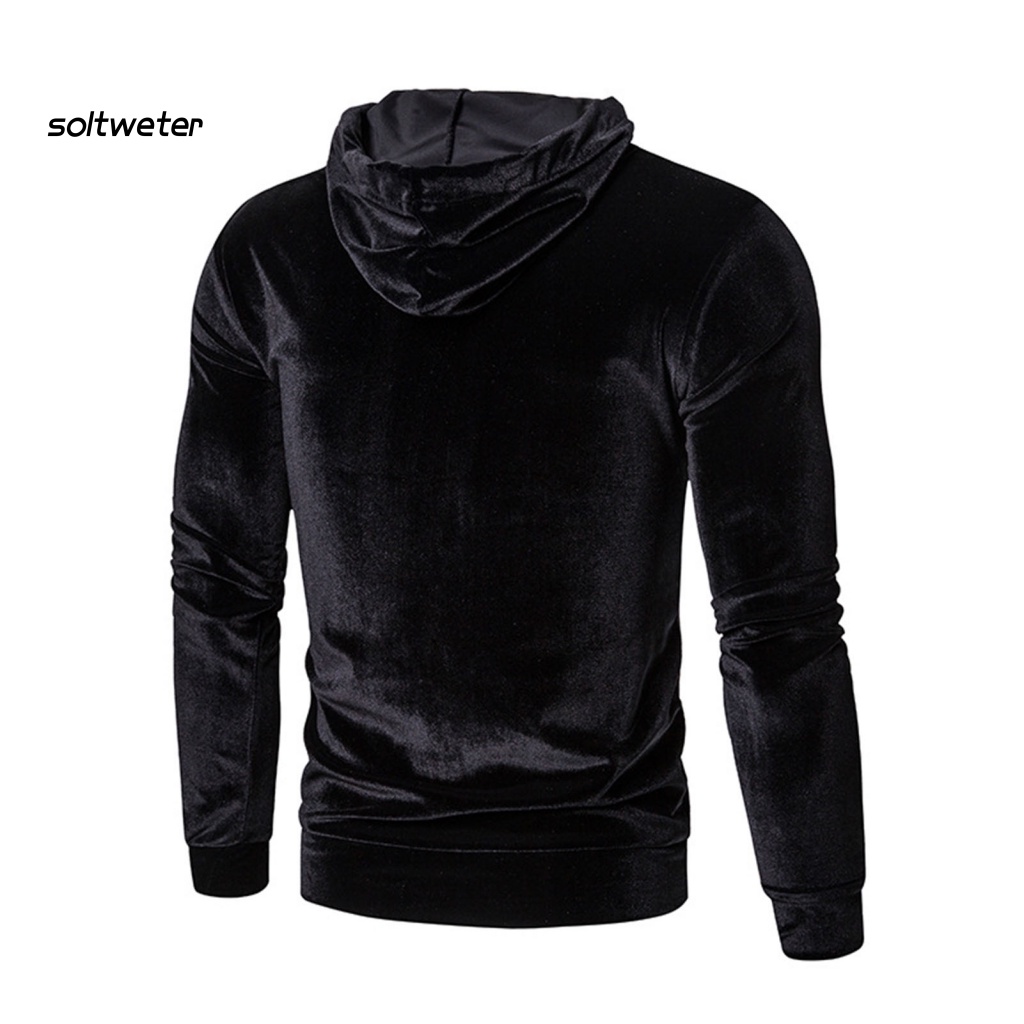 St Áo Hoodie Mùa Xuân Màu Trơn Có Túi Lớn Và Dây Rút Cho Nam Mặc Hàng Ngày