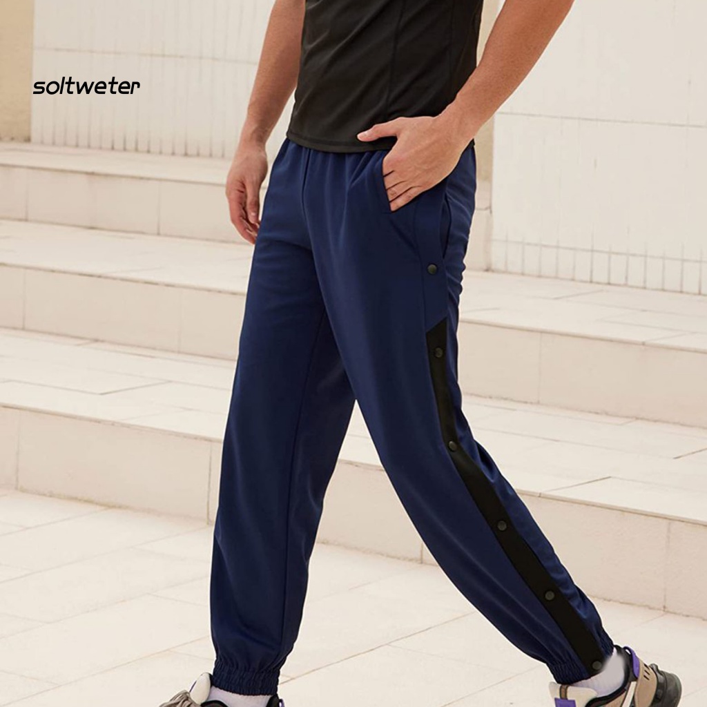 Quần Jogger Dáng Rộng Thấm Hút Mồ Hôi Màu Sắc Tương Phản Thời Trang Cho Nam