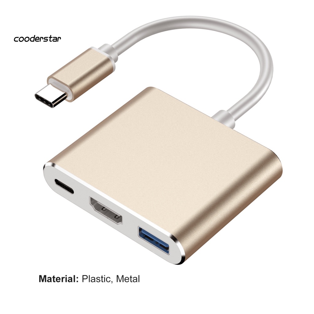 Cáp Chuyển Đổi 3 Trong 1 Cổng Usb 3.1 Type-C Sang Usb 3.0 HDMI Type-C Tốc Độ Cao