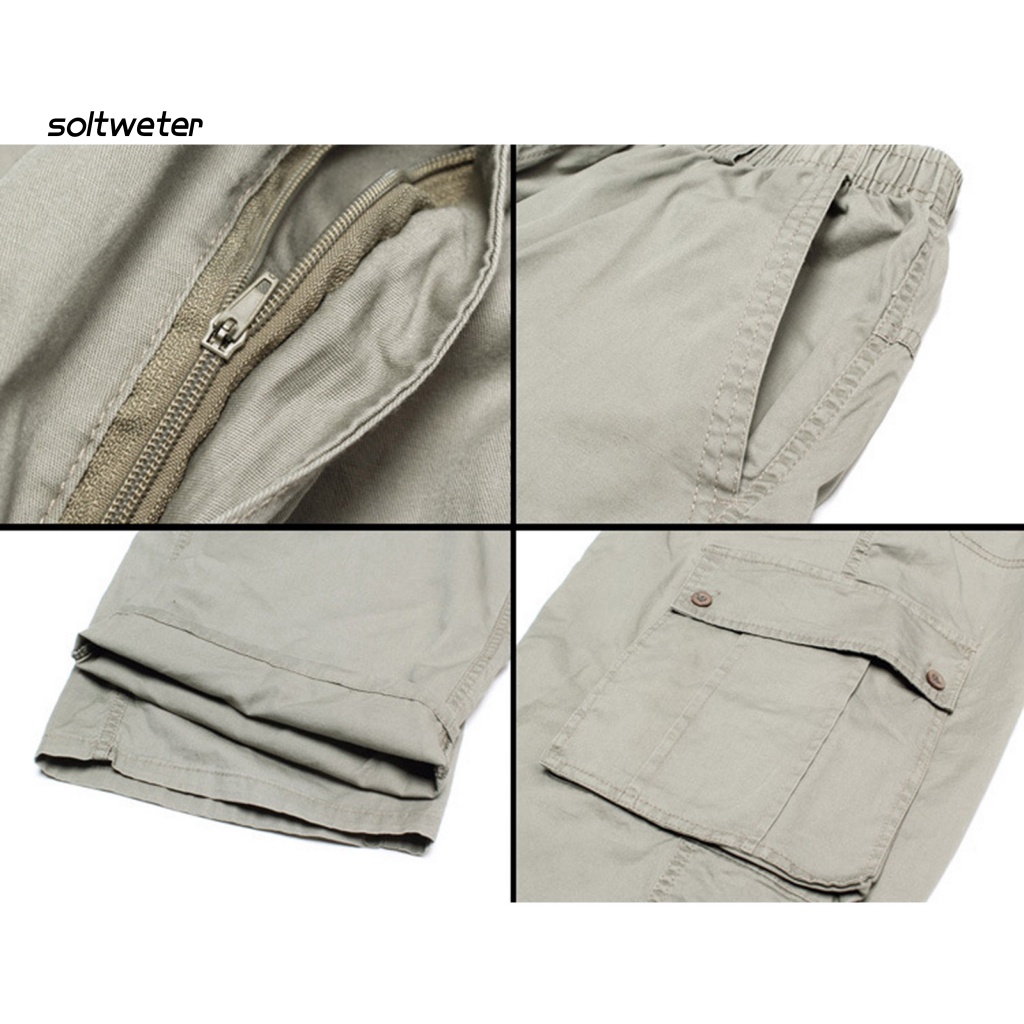 Quần Dài Lưng Cao Ống Rộng Nhiều Túi Phong Cách Đường Phố Thời Trang Mùa Thu Cho Nam