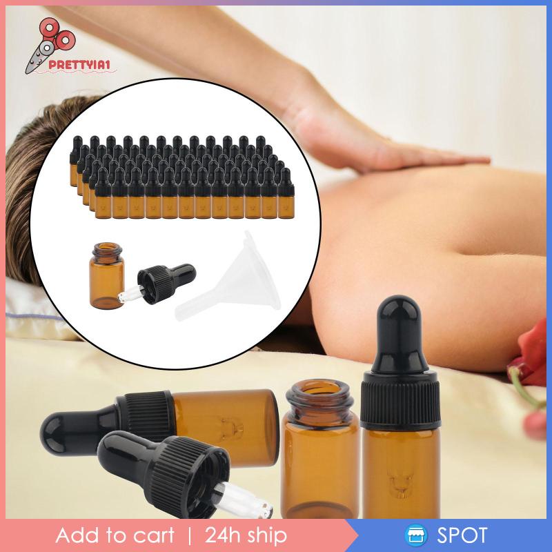 [Prettyia1] Set 50 Lọ Thủy Tinh Rỗng Mini Đựng Tinh Dầu Có Thể Đổ Đầy