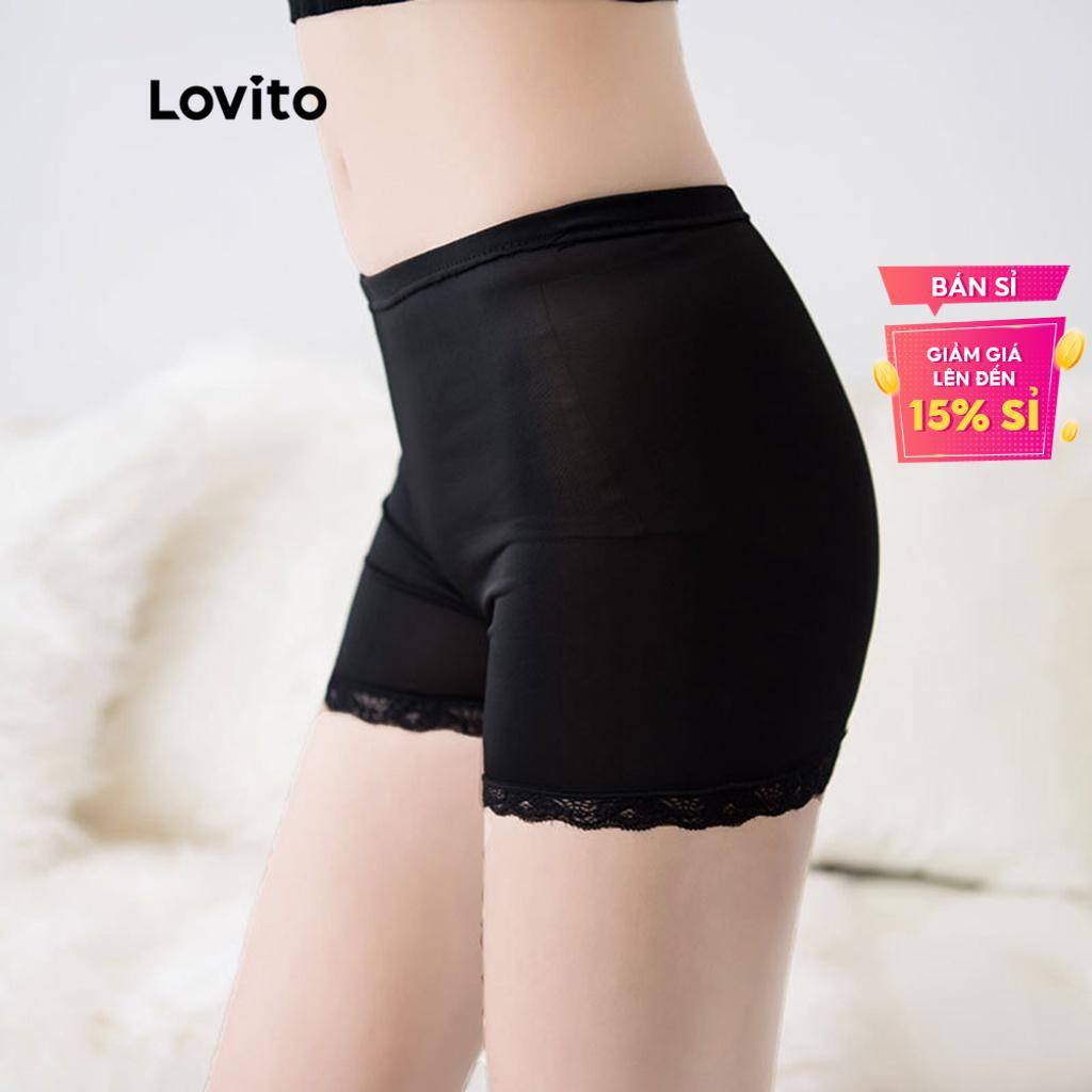 Quần an toàn Lovito màu trơn cơ bản phong cách thường ngày dành cho nữ L38ED038 (mơ/trắng/đen)