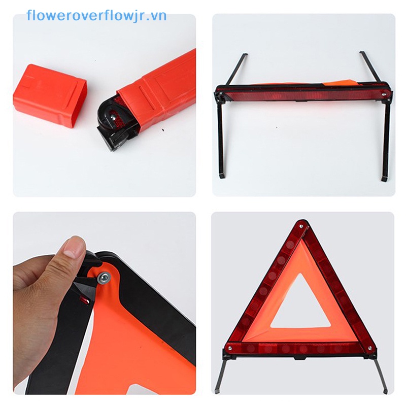 Fjr Biển Cảnh Báo Khẩn Cấp Hình Tam Giác Phản Quang Màu Đỏ Dạng Gập An Toàn Cho Xe Hơi
