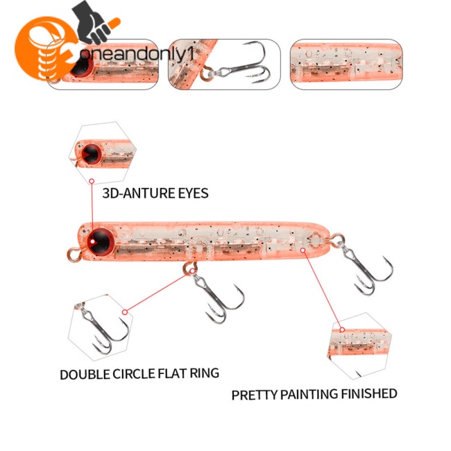 Mồi Giả Nhử Cá 60mm / 4.8g Bằng Nhựa Gắn Kèm Móc Câu Tiện Dụng