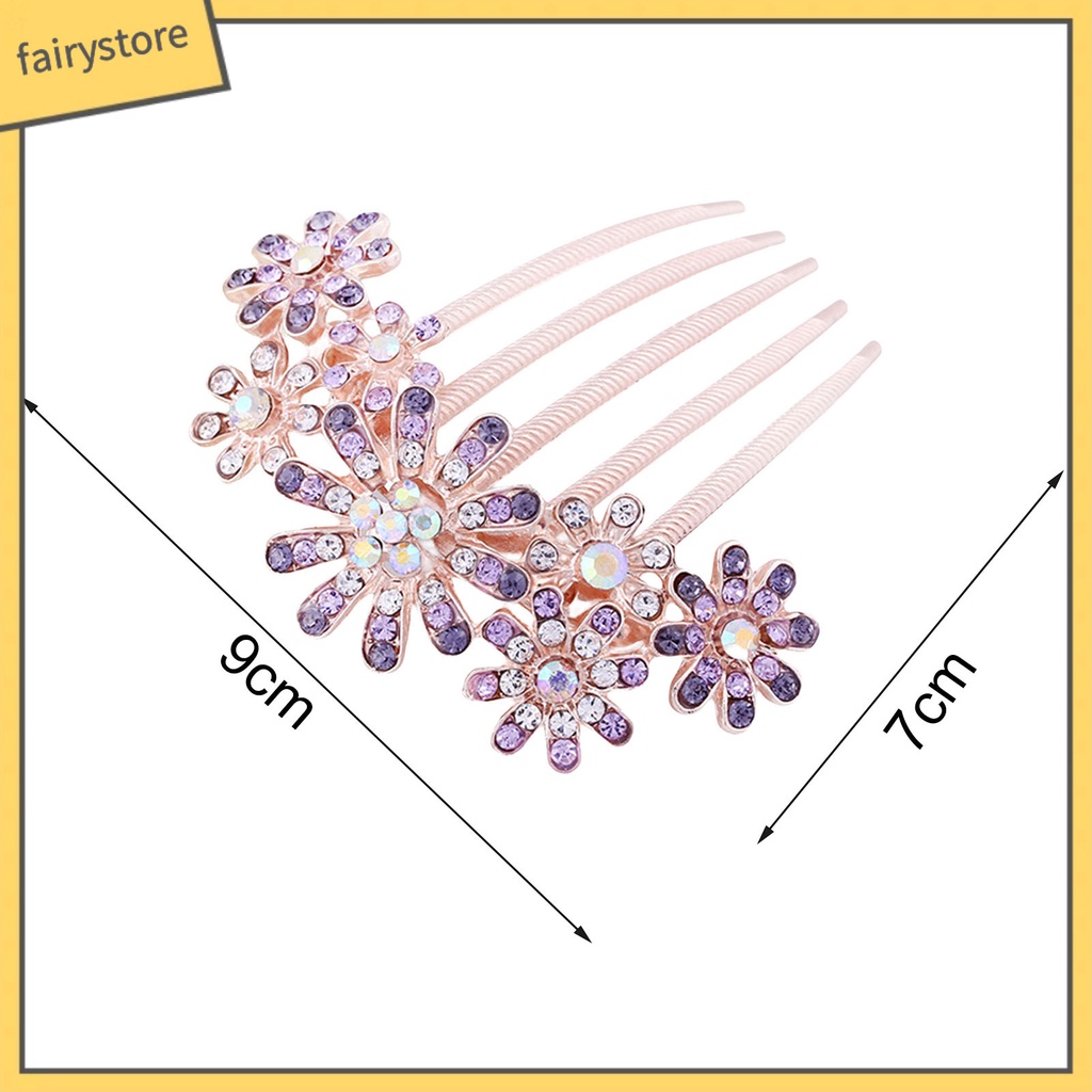 Lược Cài Tóc Năm Răng Đính Đá Lấp Lánh Dễ Sử Dụng