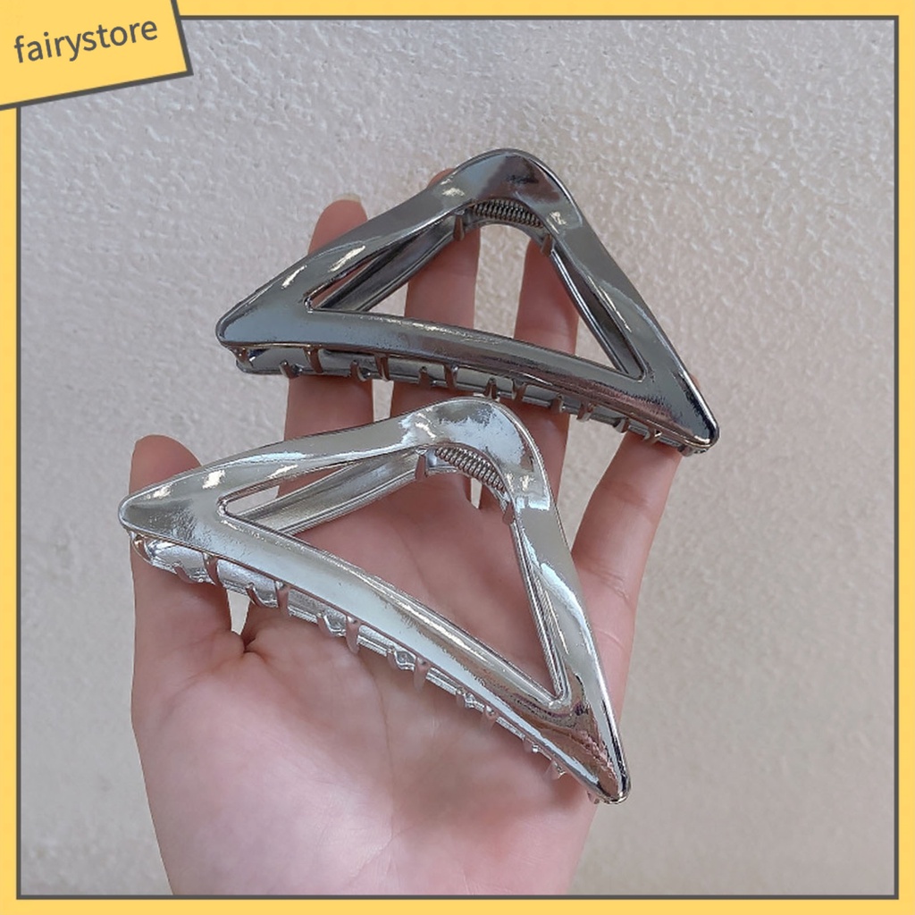Kẹp Tóc Hình Răng Tam Giác Bằng Kim Loại Màu Trơn
