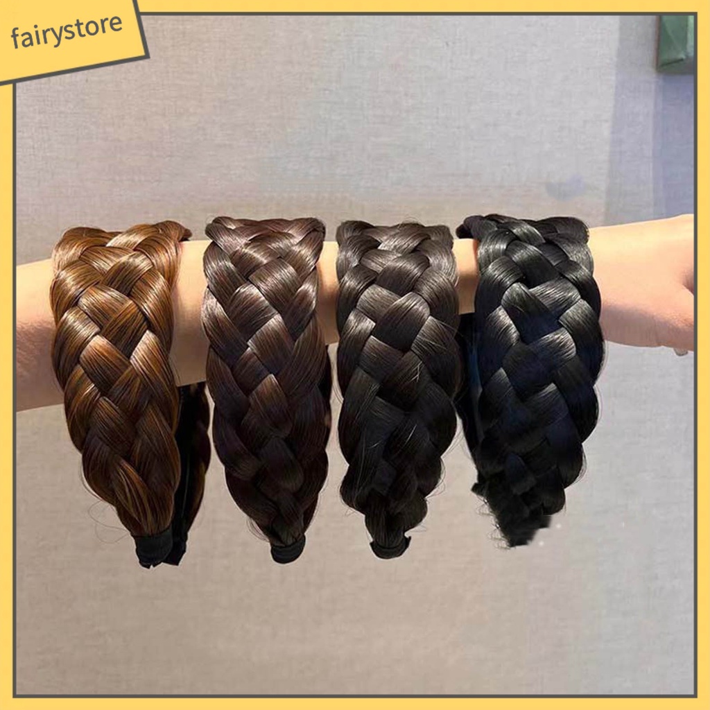 Băng Đô Cài Tóc Giả Thắt Bím Bằng Acrylic Co Giãn Tốt Thời Trang Cho Nữ