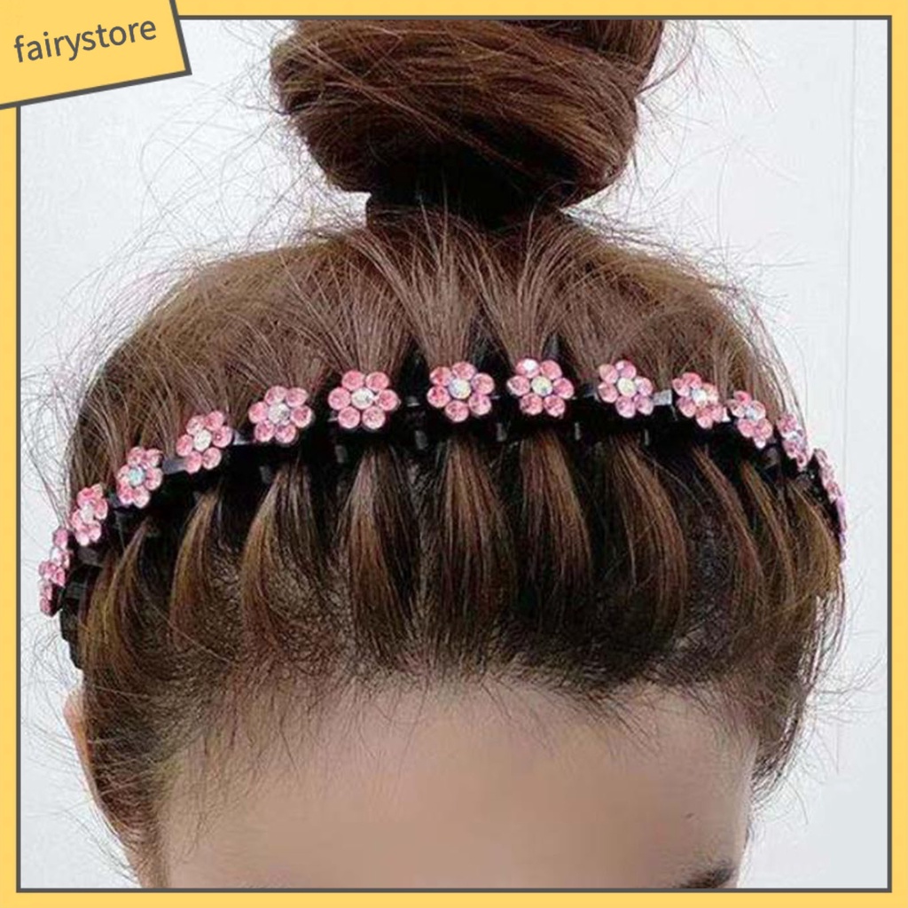 Băng Đô Cài Tóc Co Giãn Chống Trượt Đính Đá Lấp Lánh Cho Bé Gái