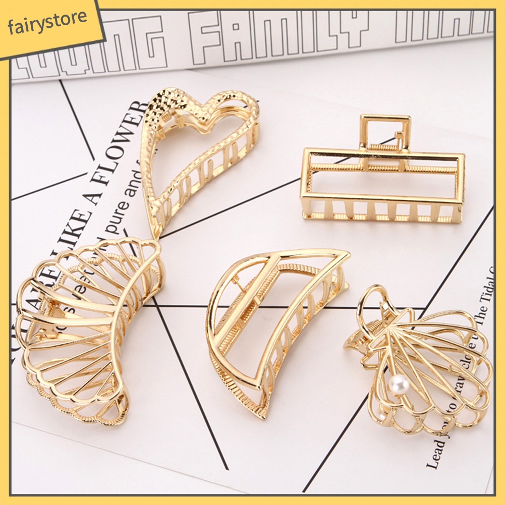 Kẹp TóC HìNh Chữ NhậT TráI Tim Vỏ Sò LấP LáNh ThờI Trang Cho Nữ