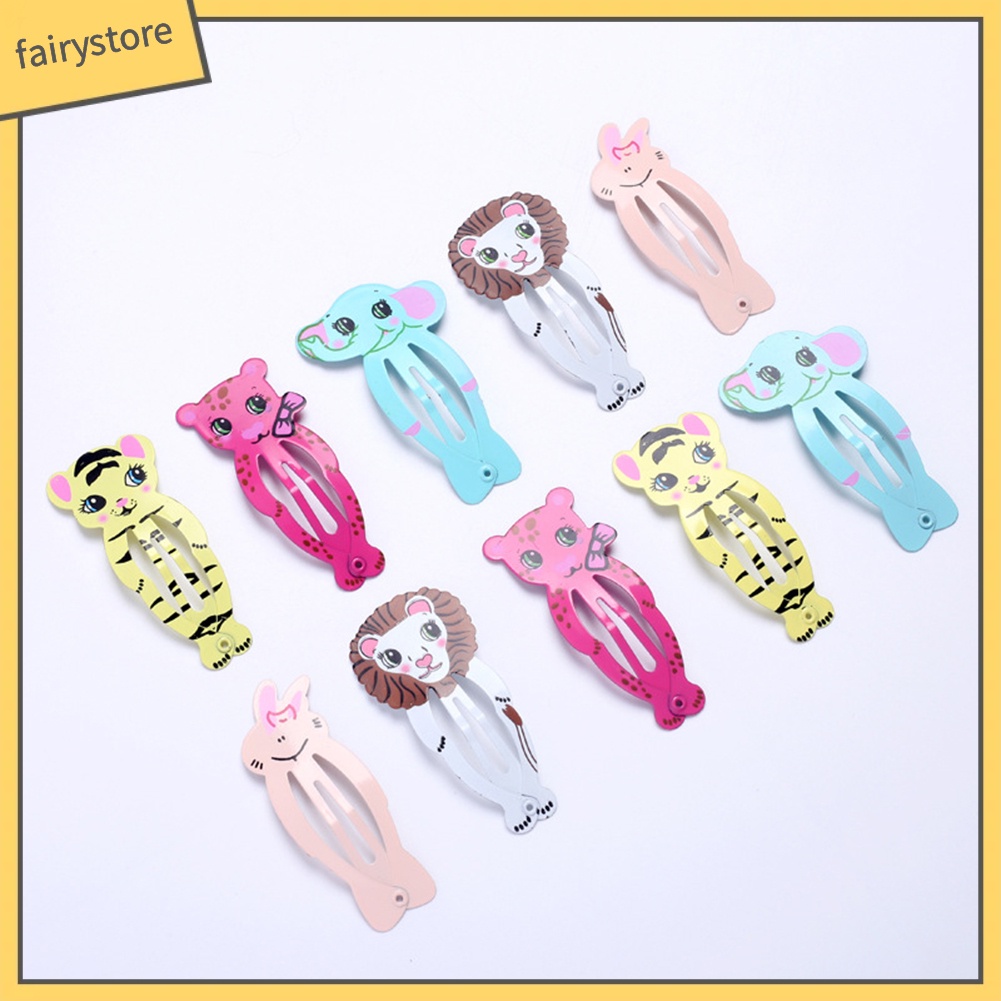 Set 10 Kẹp Tóc Hoạt Hình Xinh Xắn Cho Bé Gái