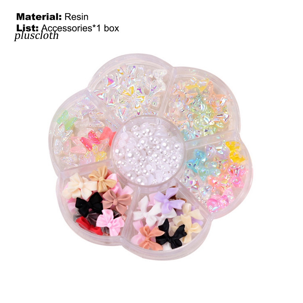 1 Hộp Hạt Nhựa 3D Đính Móng Tay Trang Trí Nghệ Thuật Dễ Thương