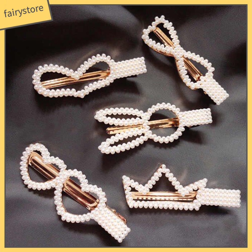 Kẹp TóC HìNh Nơ / TráI Tim ĐíNh NgọC Trai Giả Dễ Thương Cho Nữ