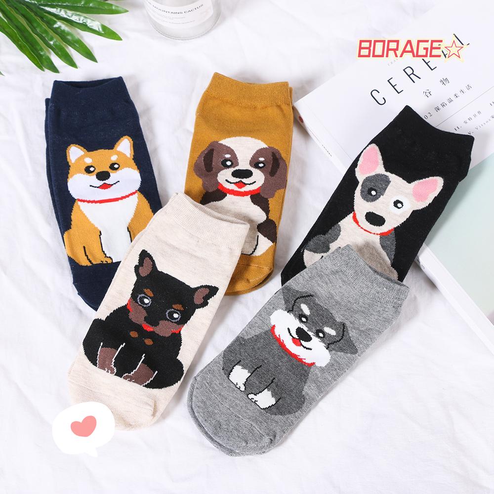 Vớ Cotton Cổ Cao Họa Tiết Dễ Thương Cho Nữ