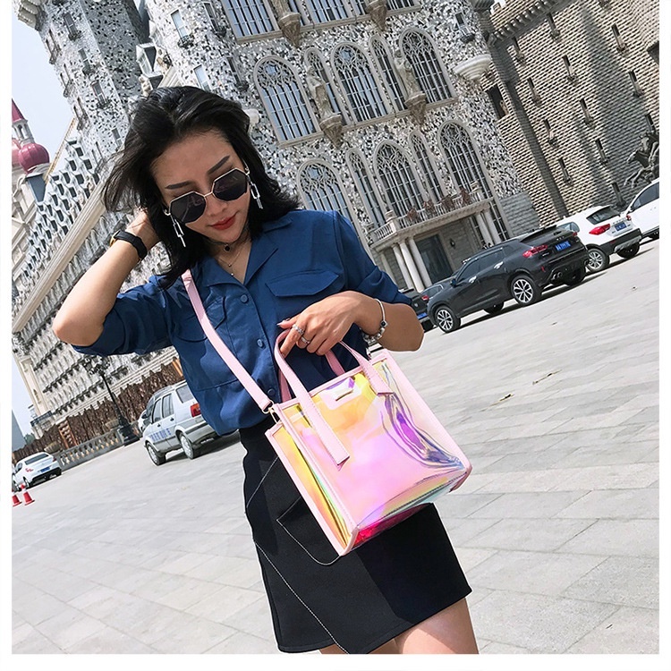 MOUSSON Túi Đeo Chéo Trong Suốt Phong Cách Hàn Quốc Cho Nữ