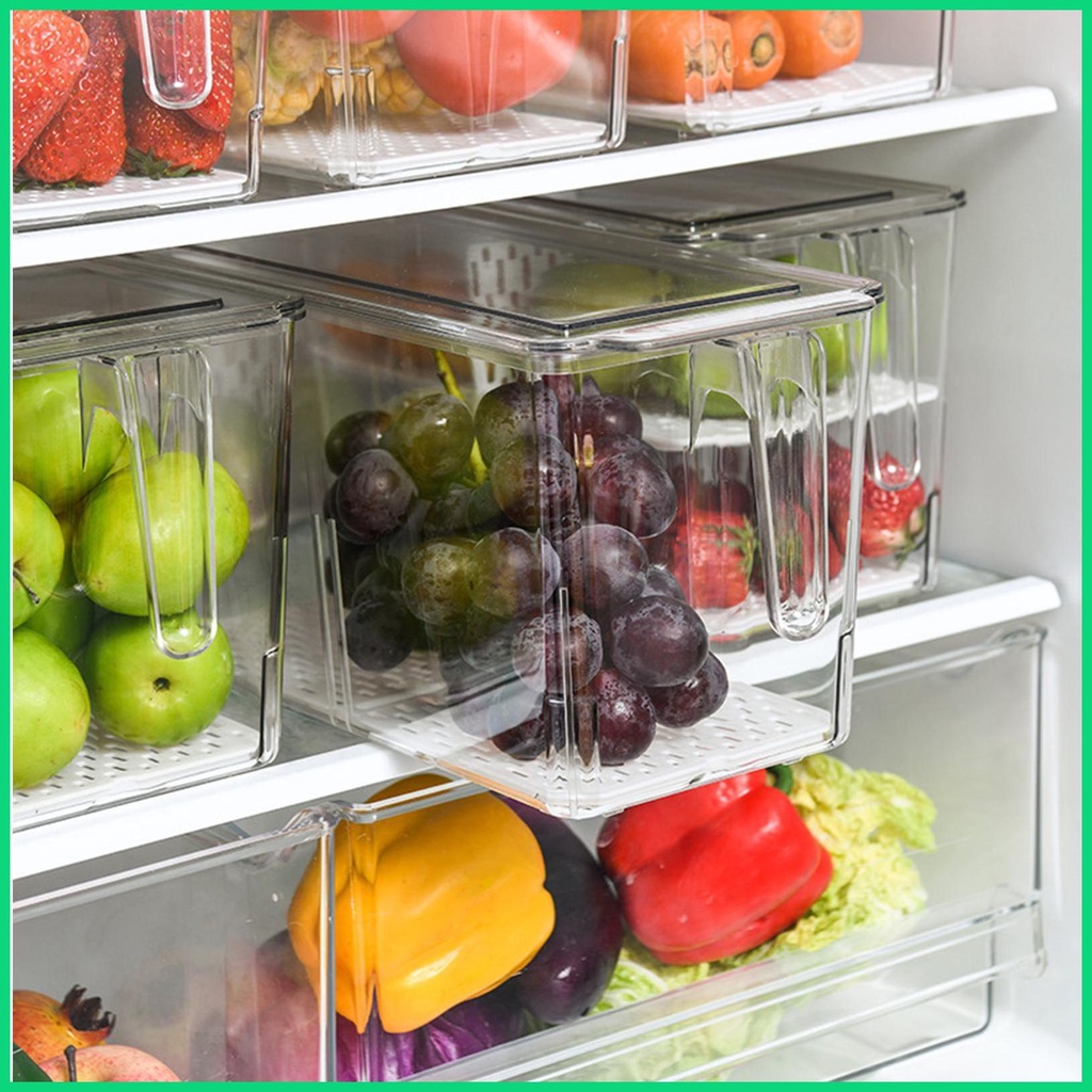 Hộp Đựng Trái Cây / Thực Phẩm Để Tủ Lạnh Có Thể Xếp Chồng Lên Nhau Tiện Dụng