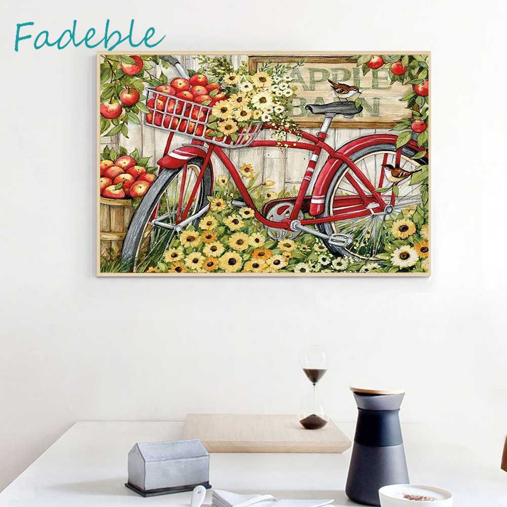 Tranh Đính Đá Kim Cương Toàn Bộ 5D DIY Hình Vẽ Hoa Trang Trí Nhà Cửa