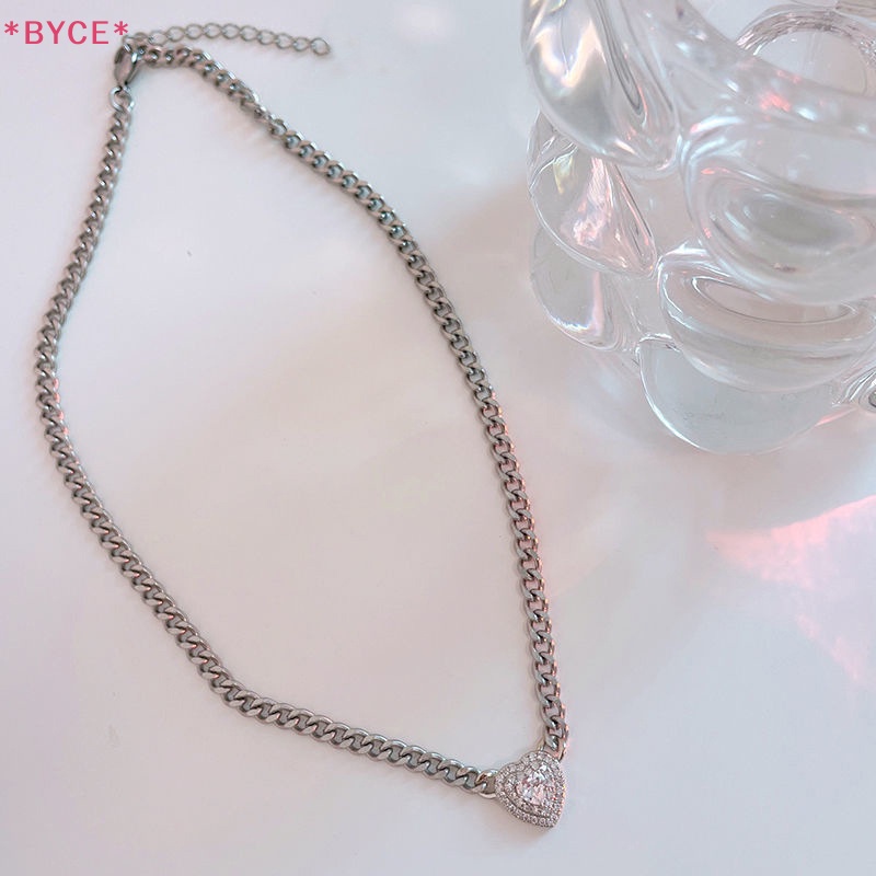 Vòng cổ Mặt Trái Tim Đính Đá Zircon Thời Trang Cho Nữ Mới