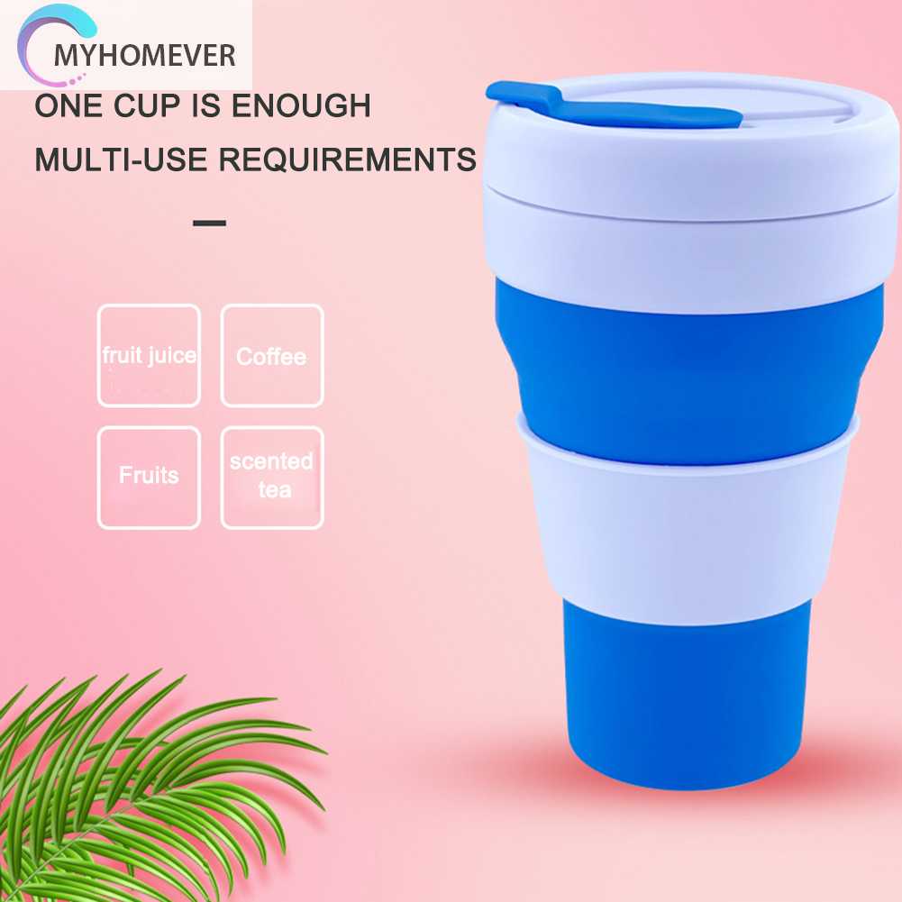 Cốc Uống Cà Phê 475ml Bằng Silicone Có Thể Tháo Rời Tiện Dụng Mang Theo Du Lịch